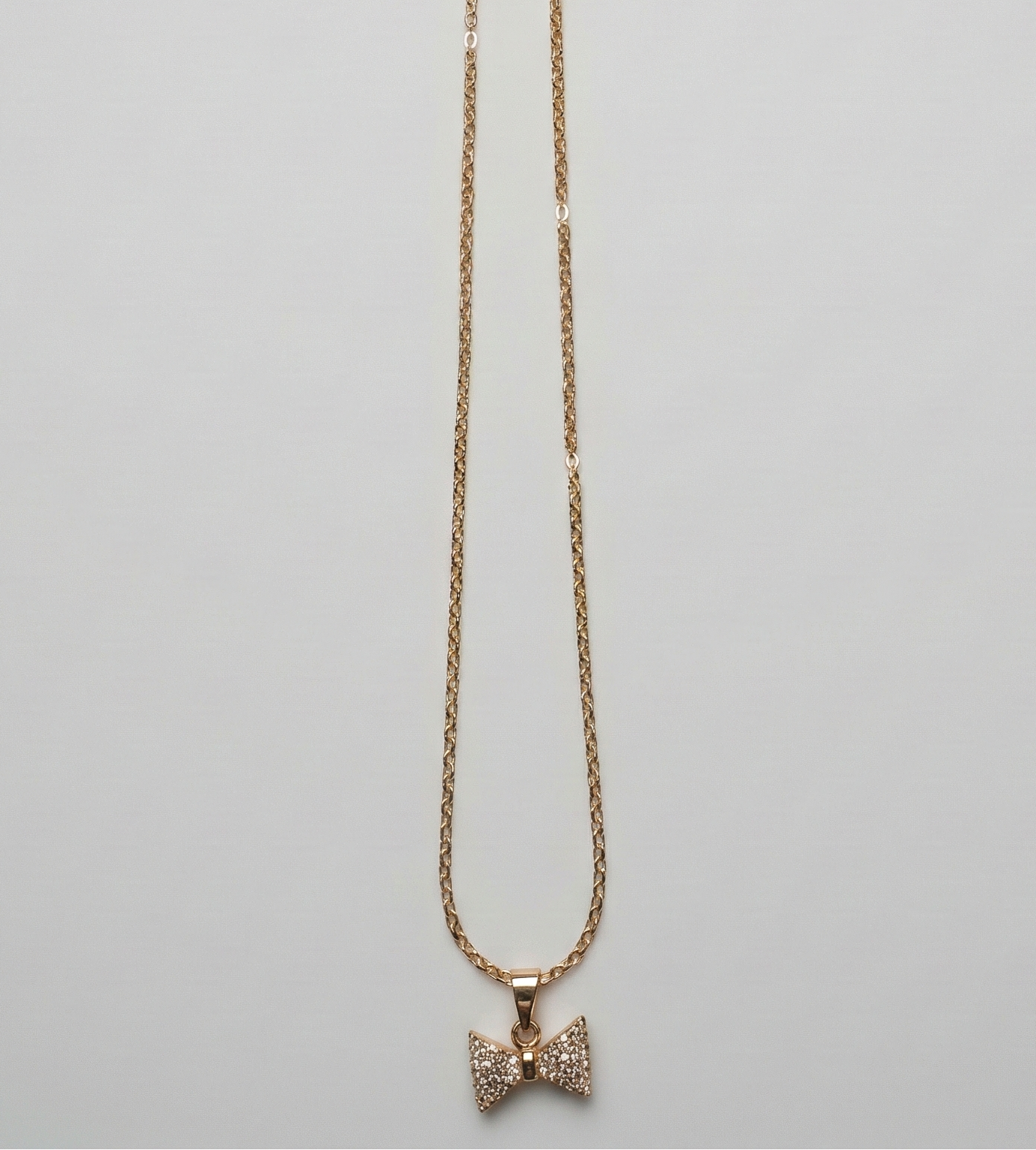 Diamond Bow Pendant Chain