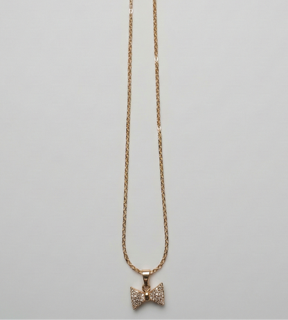 Diamond Bow Pendant Chain